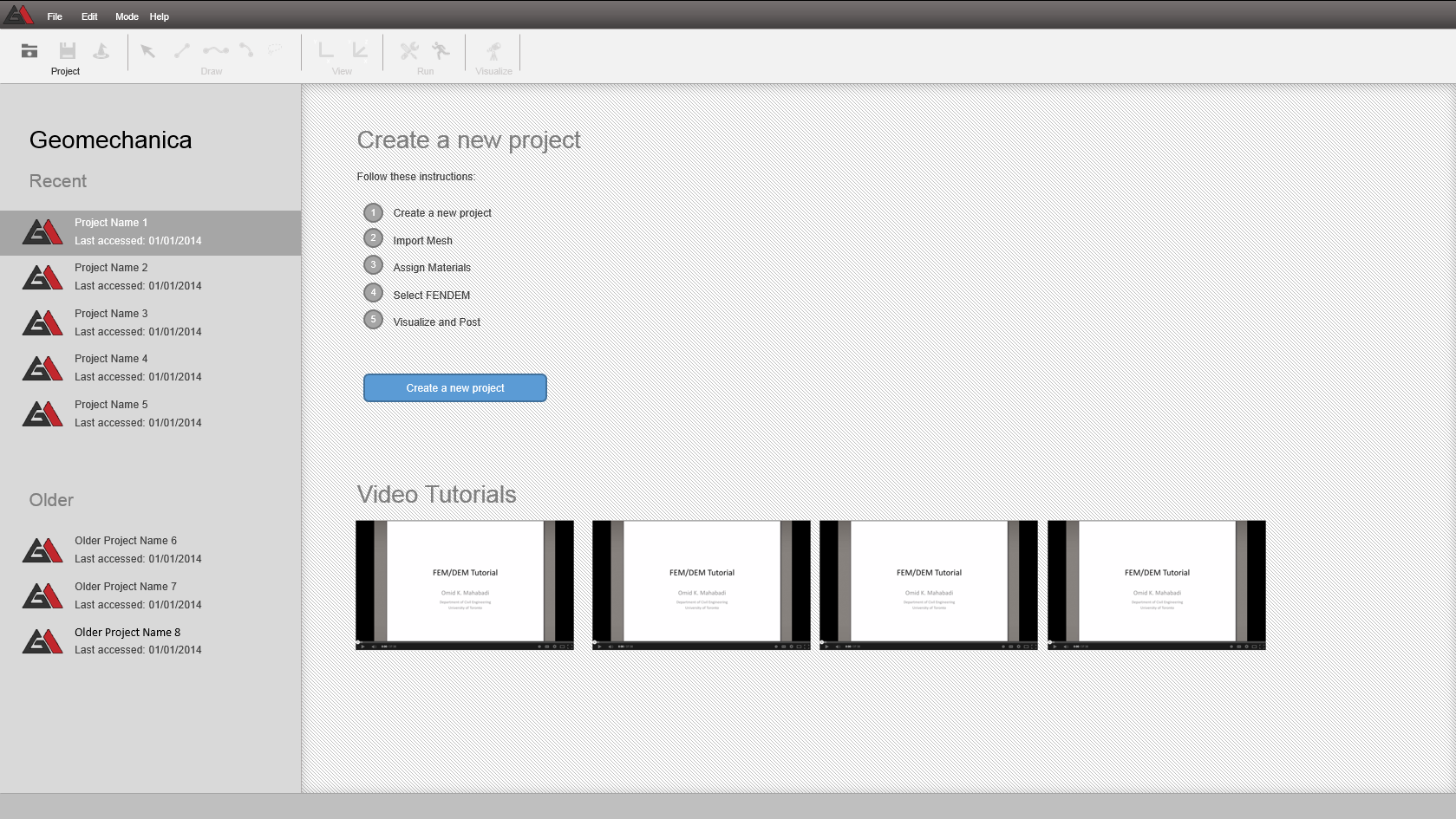 Start Screen for App
